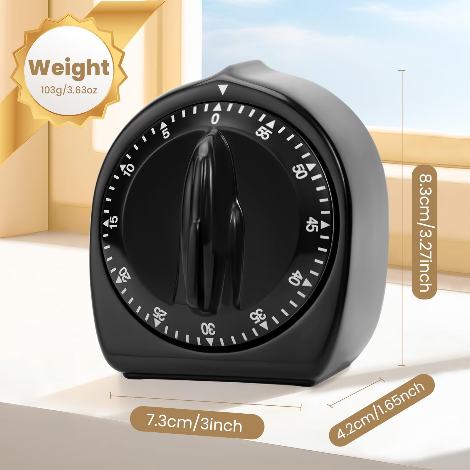 Kitchen Timers for Cooking, 60 Minute Wind Up - Chef Cooking Timer with Loud