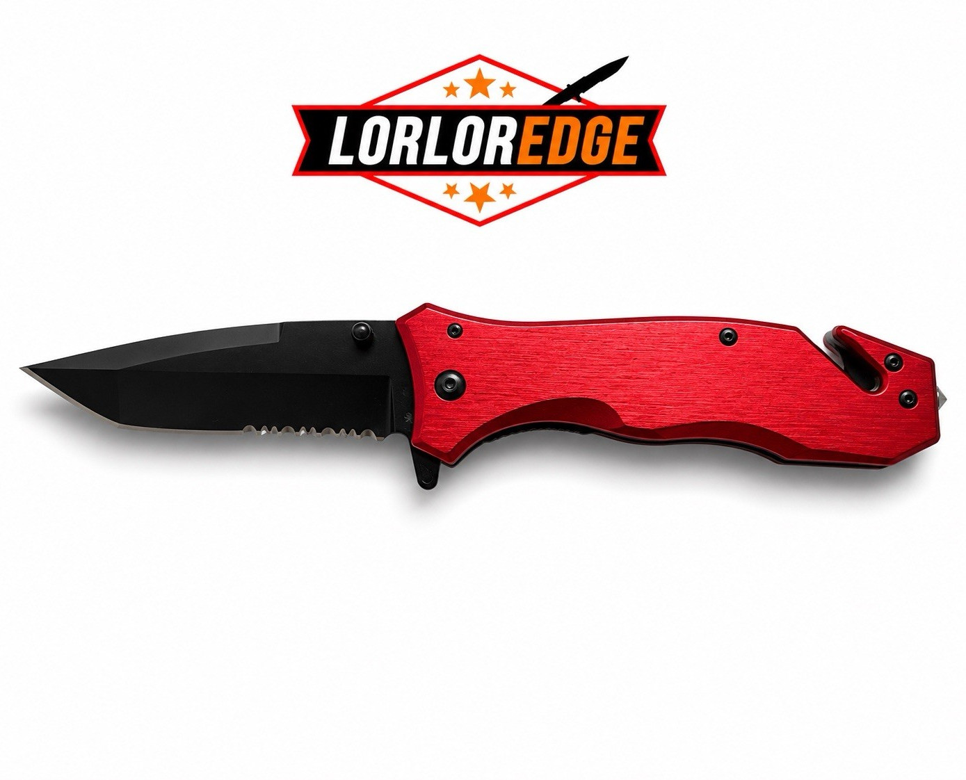Super Knife Brazen MT-A2038RD Pocket Knife 440 SS Combo Blade Clip