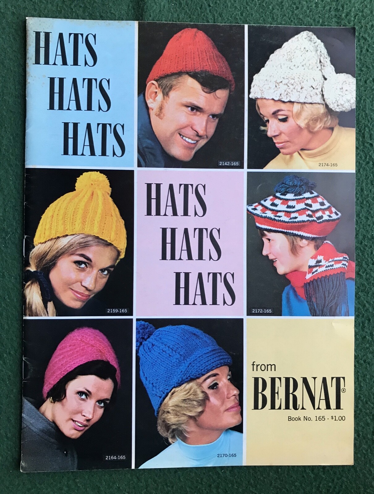 Hats Hats Hats From Bernat Book # 165 1969 booklet style fashion Knit & Crochet