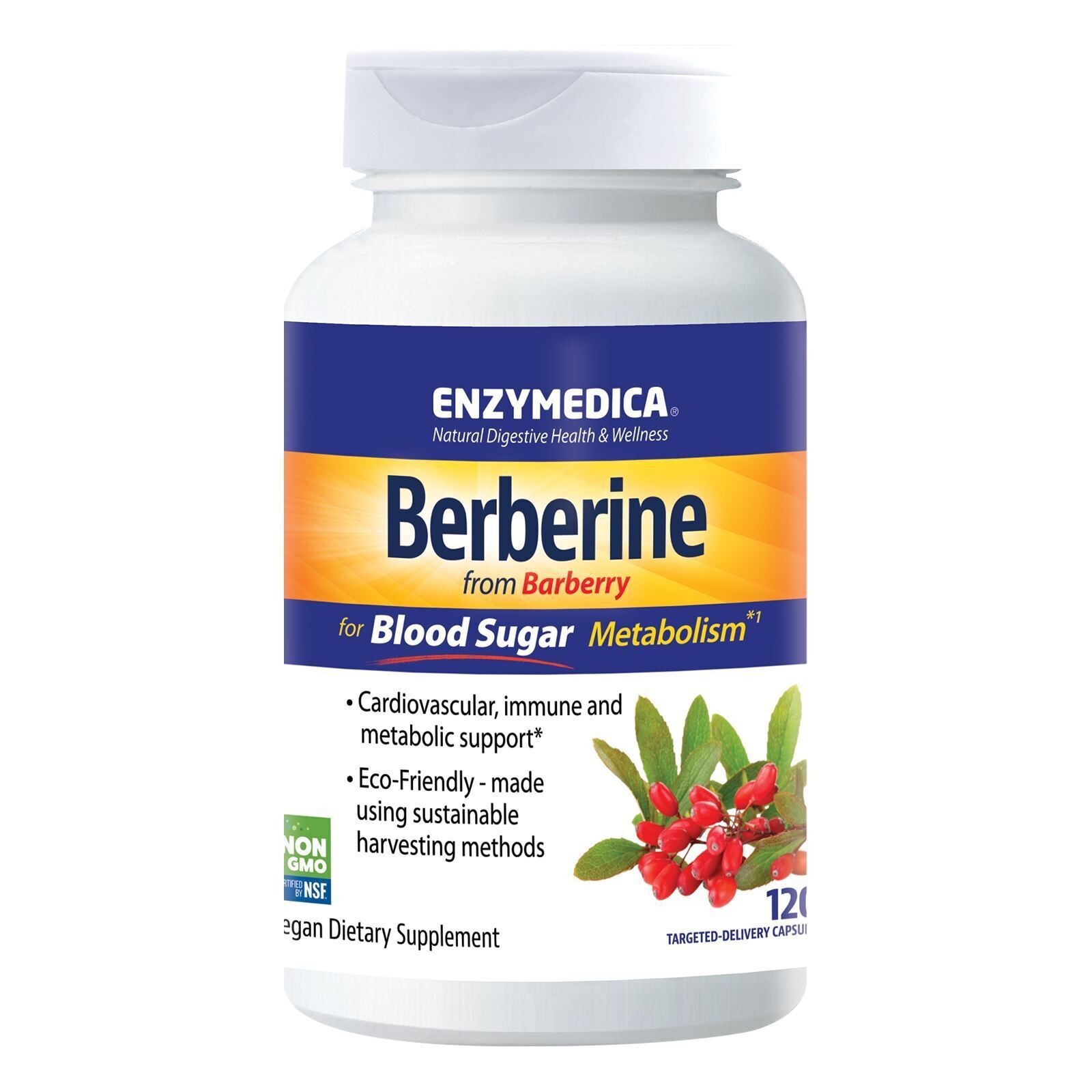 Enzymedica Berberine 120 Capsules exp 04/2027