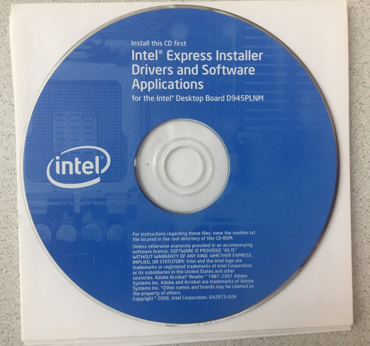 Intel Express Installer Driver and Utilities CD SW D945PLNM