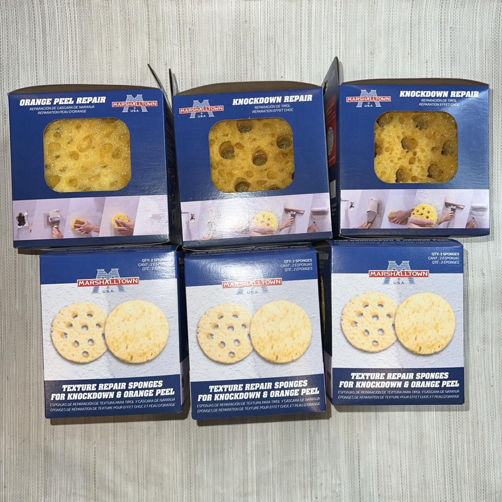 Marshalltown Cellulose 5 x 5 Drywall Repair Sponge BOX OF 6 PIECES each Of 2 pcs