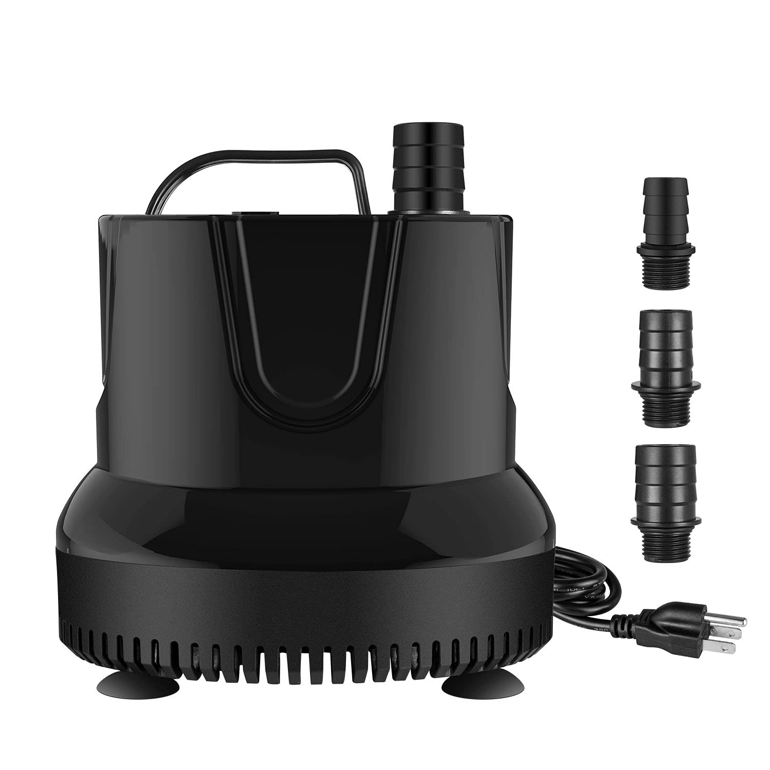 Simple Deluxe 660 GPH Bottom Suction Submersible Pump 45 W 8.2ft Lift 3 Nozzles