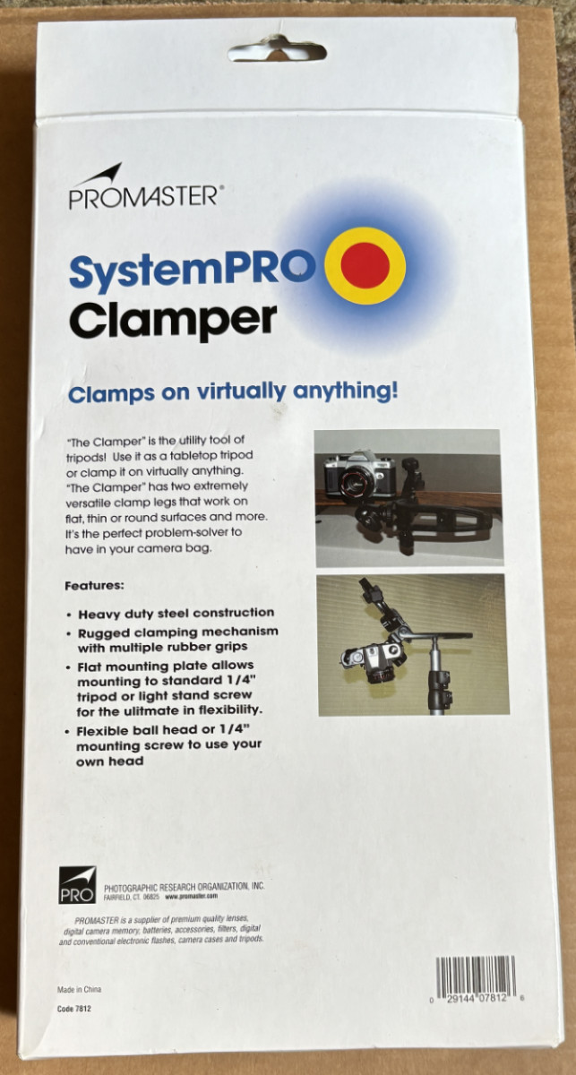 Pro Master System Pro The Clamper Camera Model PRO-7812 New In Box