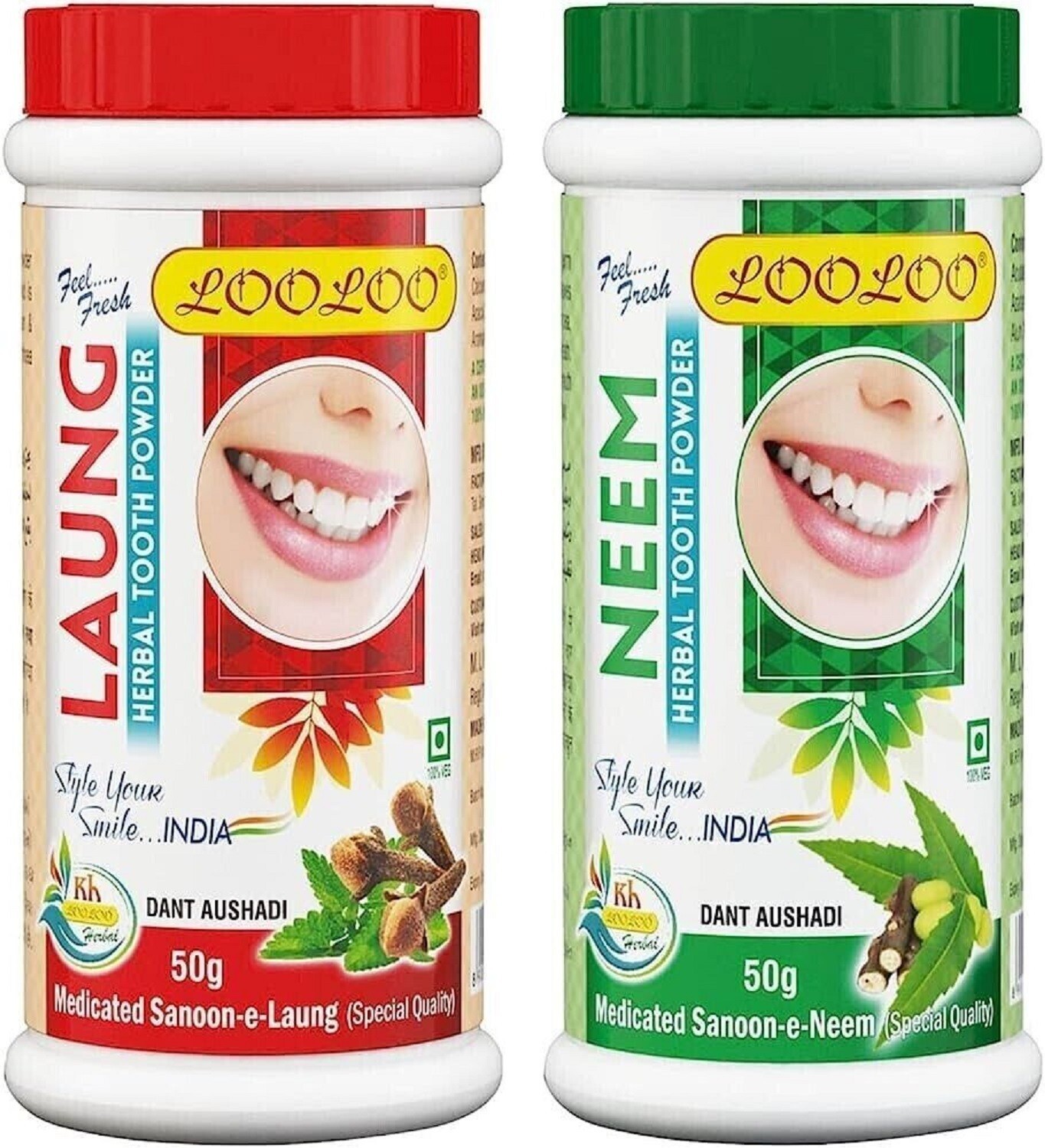 Looloo Neem & Laung Herbal Tooth Powder Ayurvedic Strong Teeth Healthy Gums