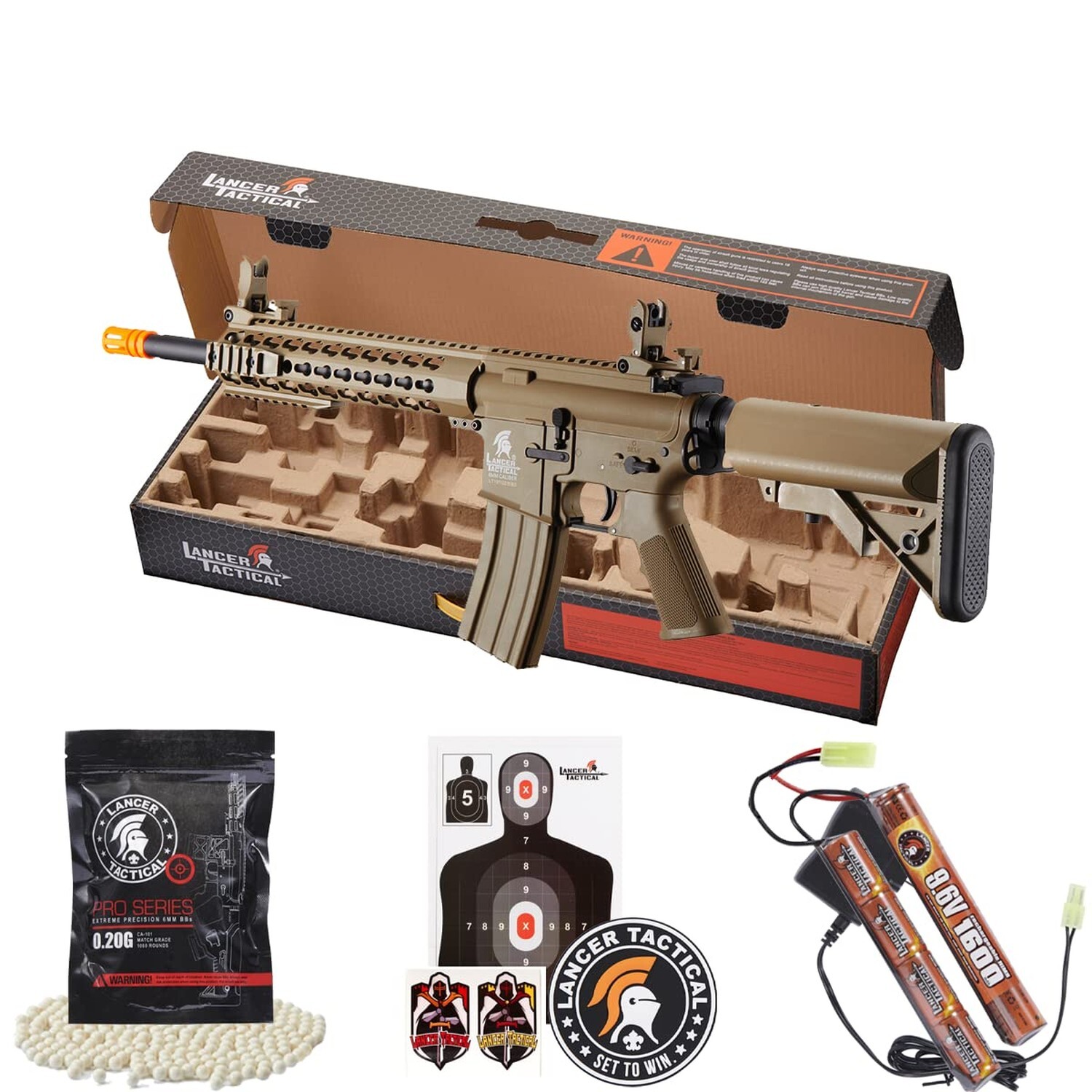 Lancer Tactical Gen 2 10" KeyMod Airsoft AEG w/Crane Stock