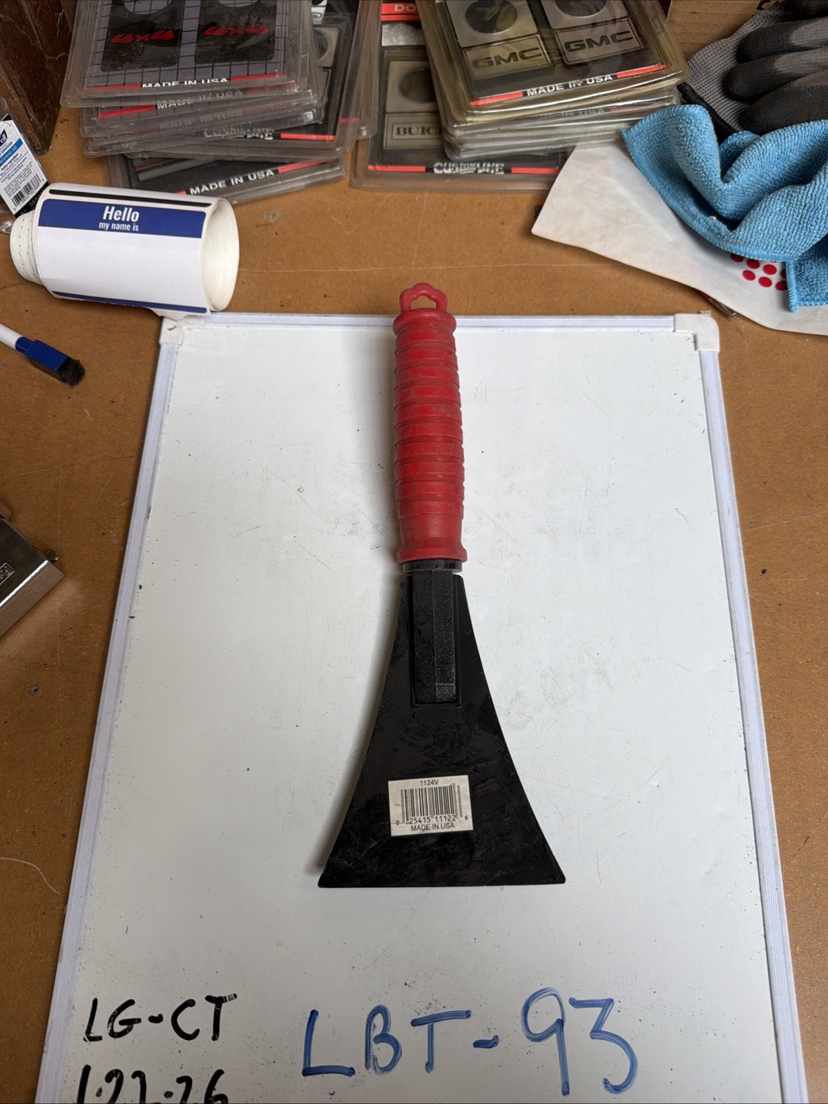 Unbranded Ice Ergonomic Heavy Duty Window Ice Scraper Tool 1124V, 4 Inch Blade