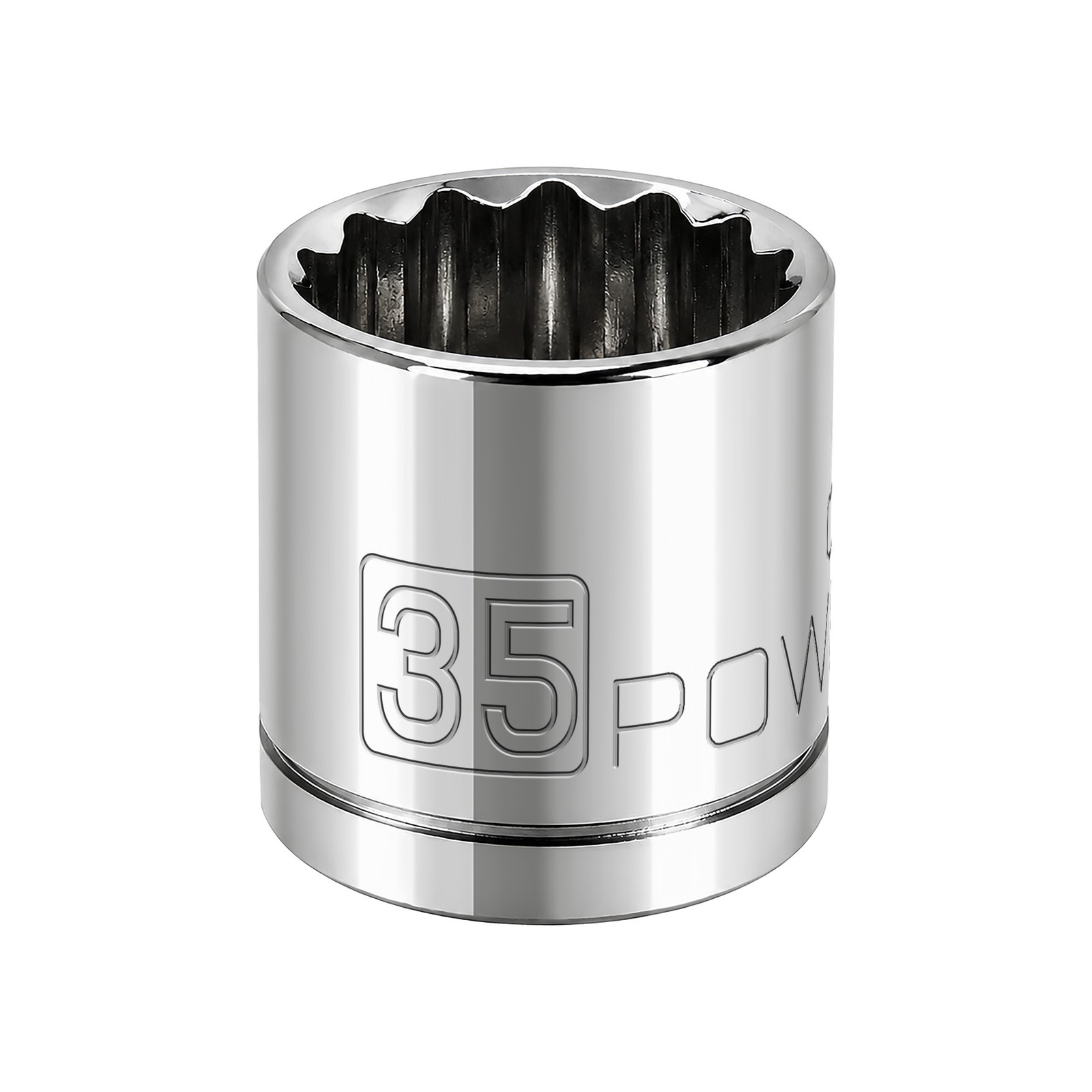 Powerbuilt 1/2 Inch Drive x 35 MM 12 Point Shallow Socket - 642027