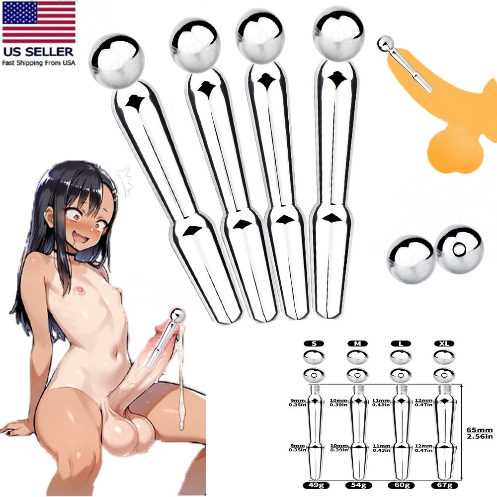 Male Stainless Steel Penis Plug Urethral Sounding Dilator Glans Stretcher BDSM