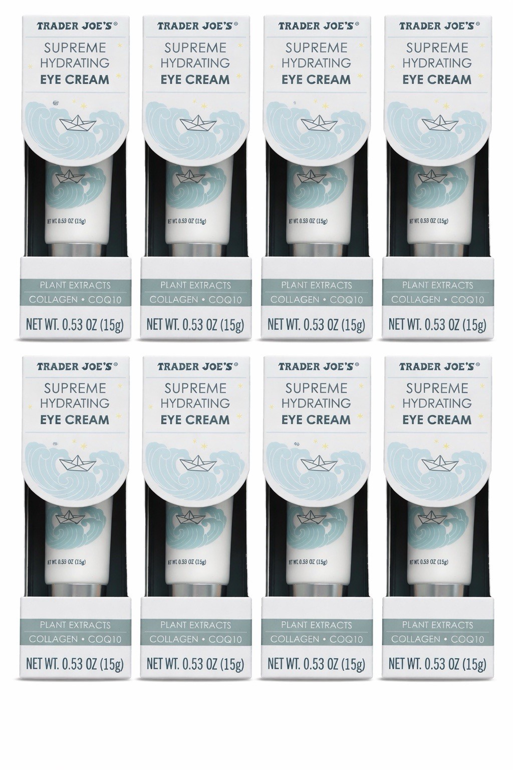8 - Trader Joe's Supreme Hydrating Eye Cream .53 oz Plant Extracts Manuka Honey