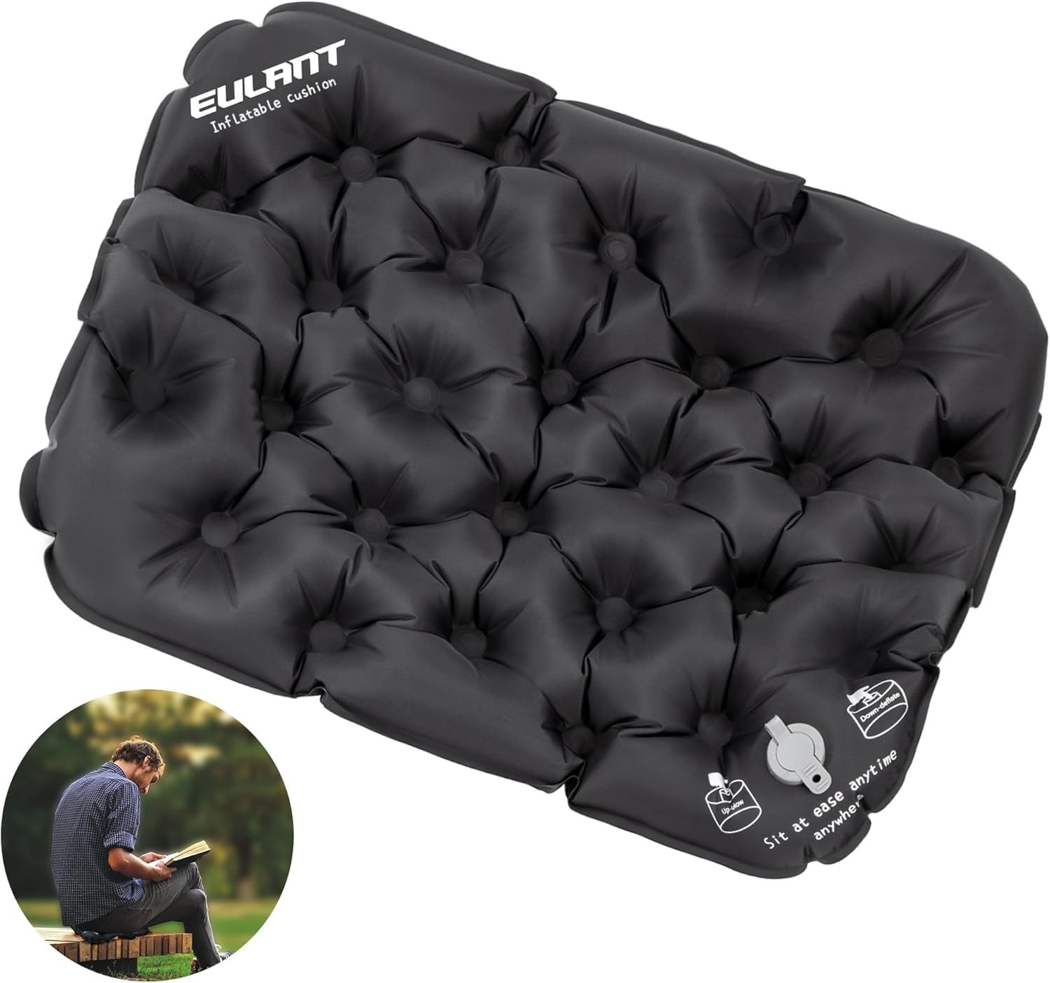 EULANT Lightweight Inflatable Seat Cushion Waterproof Air Cushion,Portable Trave
