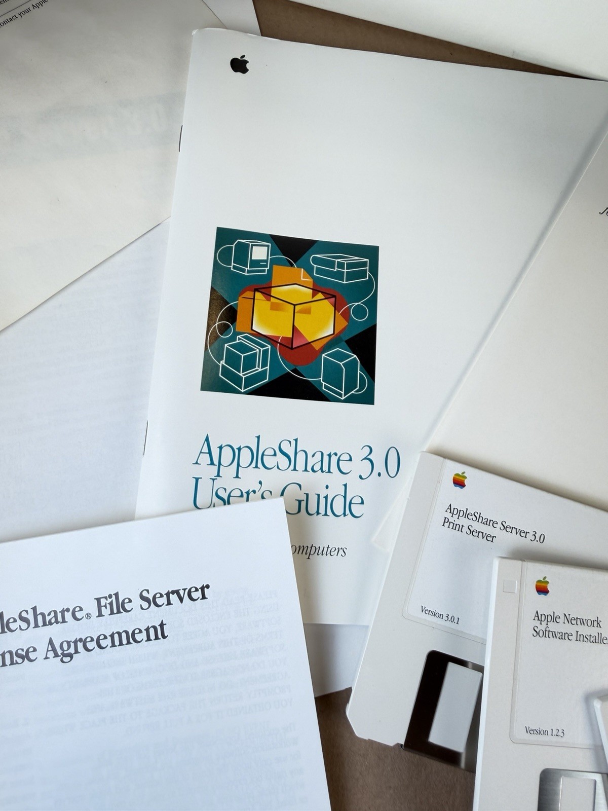 AppleShare Server 3.0 Complete Boxed Set + Update Kit Disks Manuals Macintosh