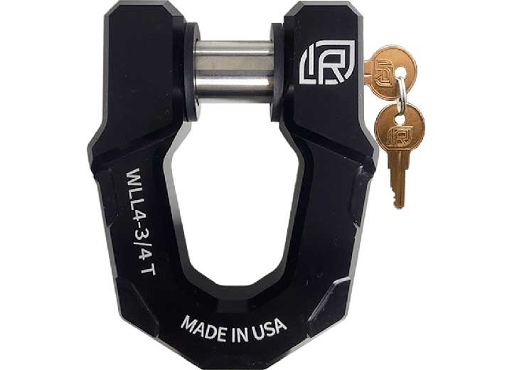 InfiniteRule 71014-BX Single Aluminum D-Ring Shackle W/Locking Pin -Black