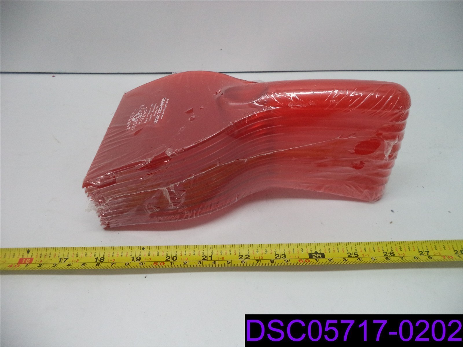 Qty = 11: Red Barrett Ins Ice Scrapers 4-1/4" W Blade, 8-1/4" Long