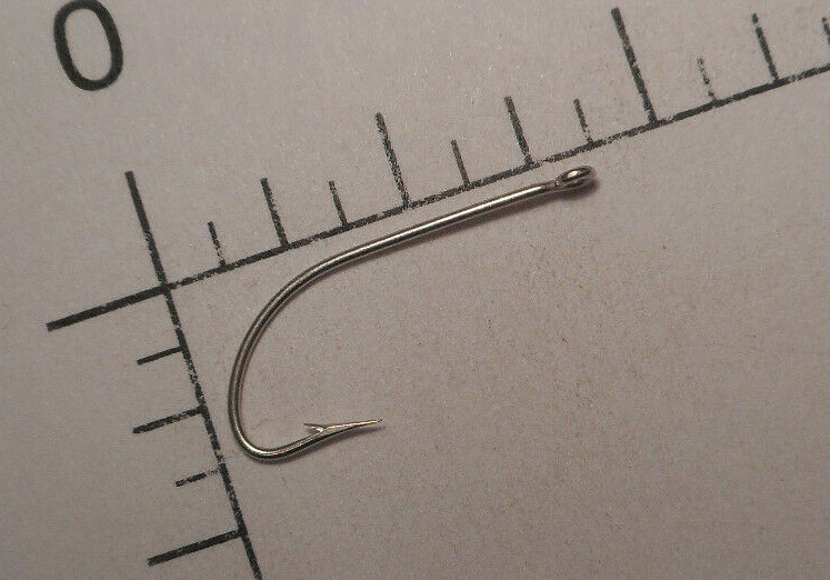 100 MUSTAD & SON #5 FLY TYING CRYSTAL HOOKS TINNED STRAIGHT SMALL RING  31363