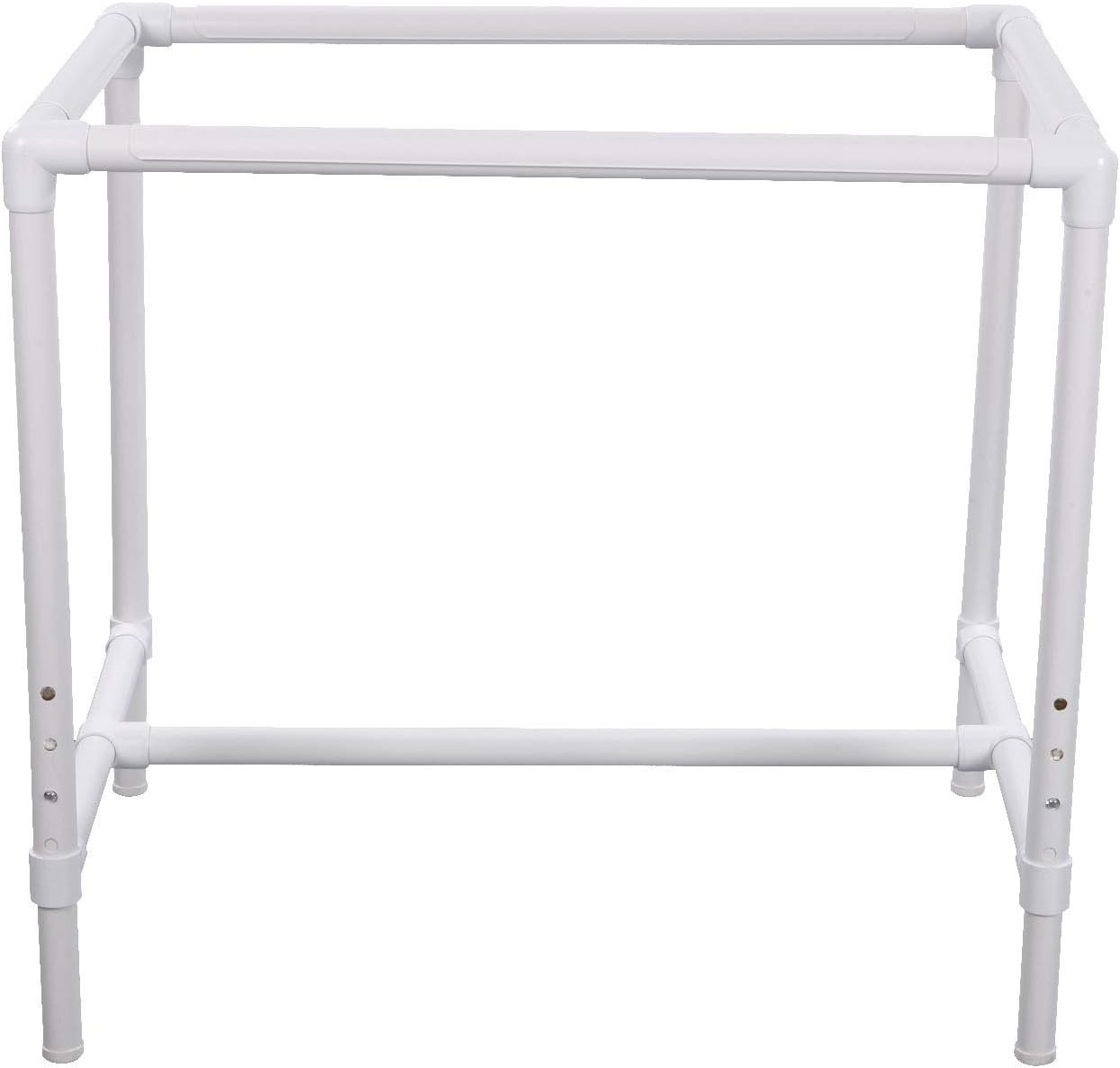 Adjustable White Quilter's Floor Frame for Comfortable Crafting