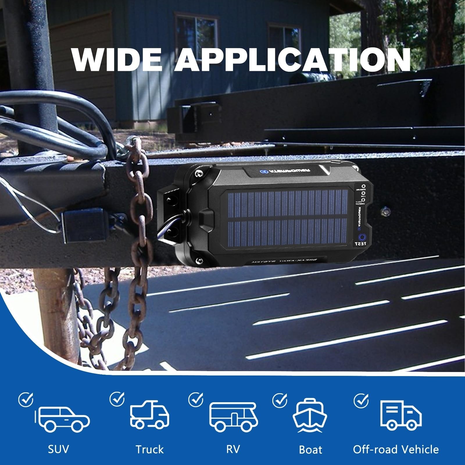 ATEM POWER Solar Trailer Brake Controller Kit 12V with Built-in Solar Panel