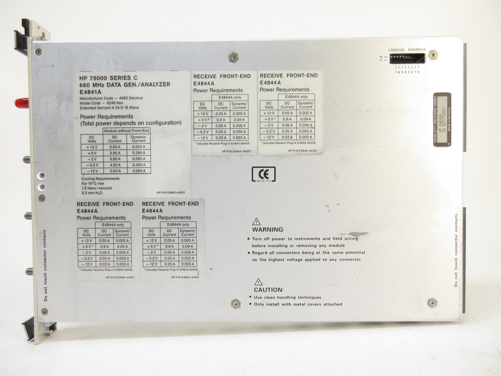 HP E4841A 75000 Series C 660MHz Data Gen Analyzer Module