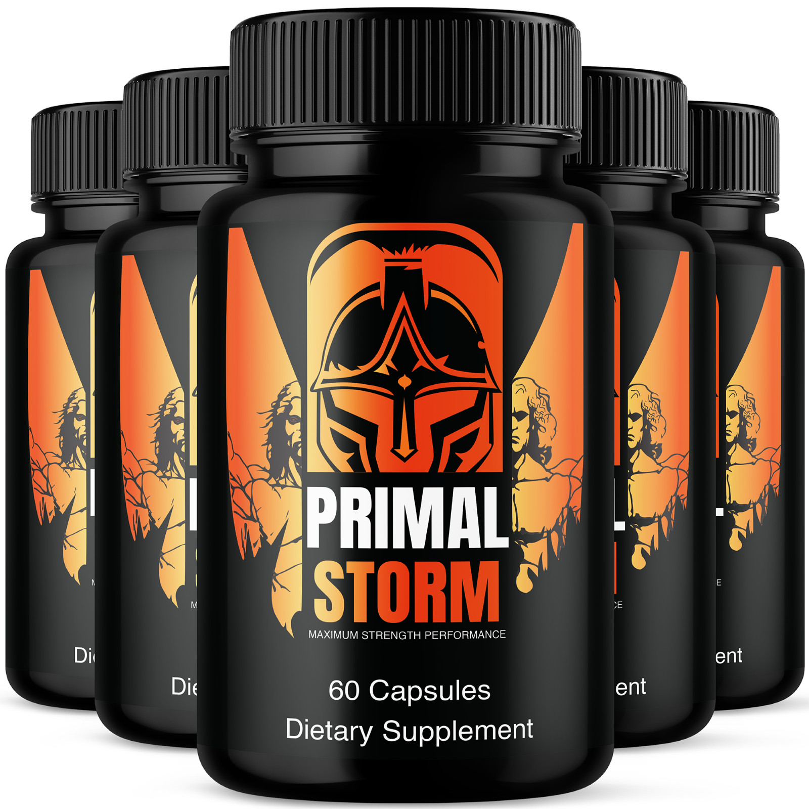 (5 Pack) Primal Storm Capsules Supplement For Men Testosterone Booster (300 ct)