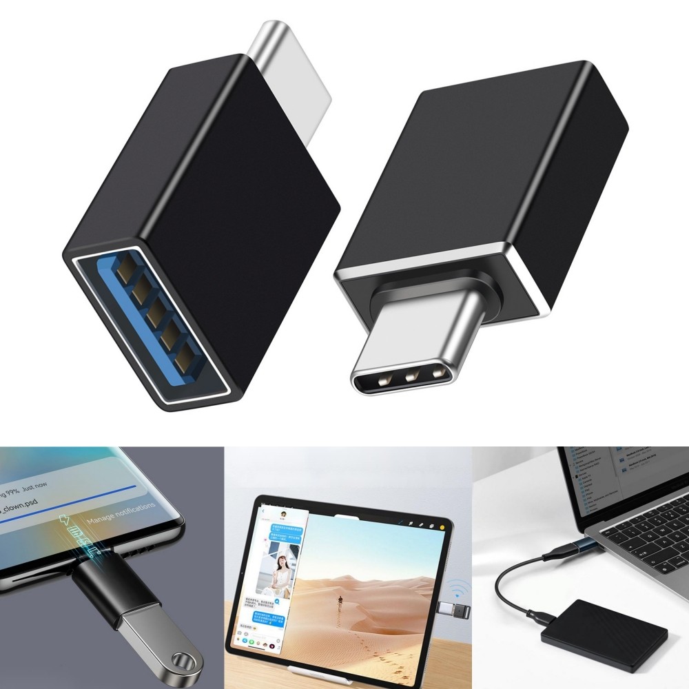 2Pcs USB-C 3.2 Male to USB A Female Adapter Converter OTG Type C Android Phone