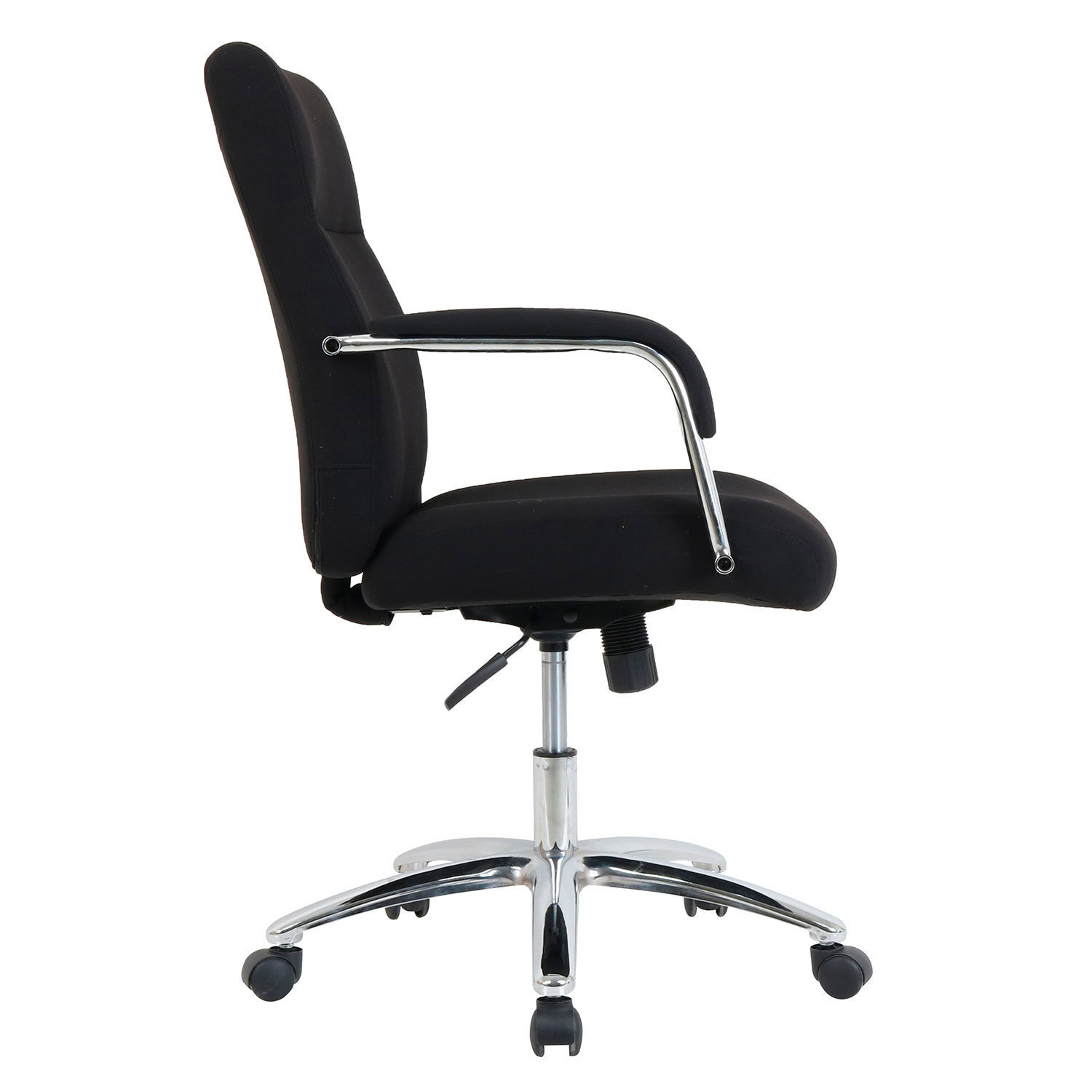High Back Fabric Task Chair Black Fixed Arms High Back