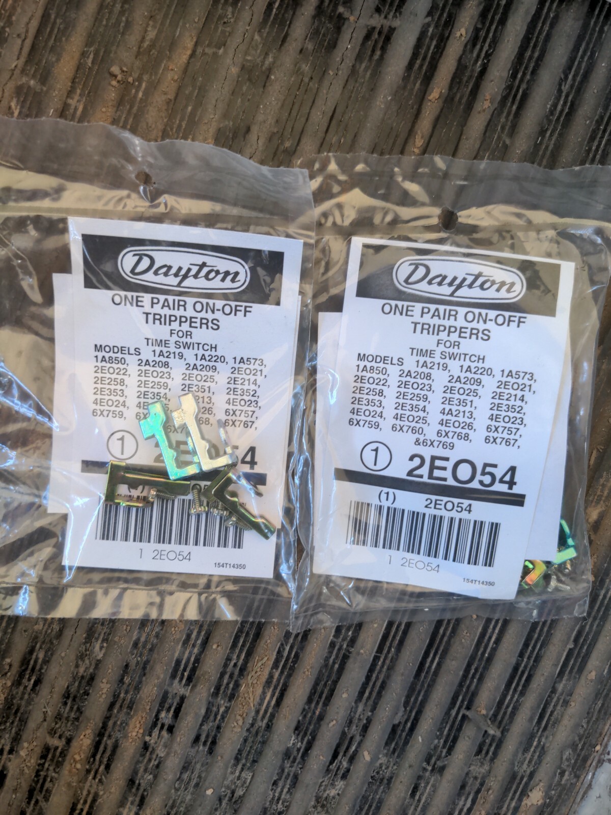 Dayton 2EO54 One Pair On-Off Trippers for time switch Lot of 2 Packs