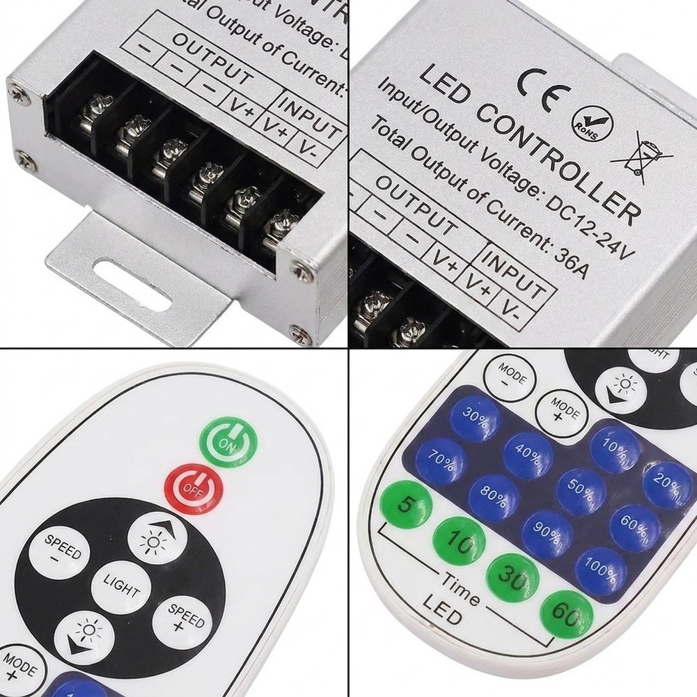 23 Button LED Controller Aluminum Enclosure DC12 to 24V 36A Load Support
