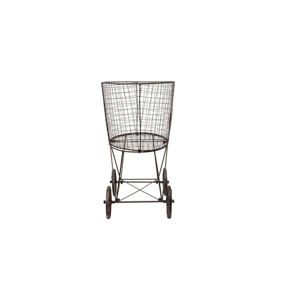Vintage Metal Basket with Wheels