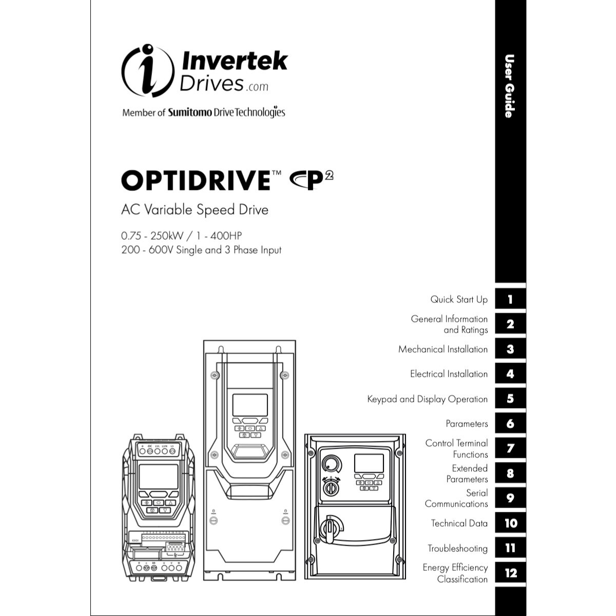 VFD - User Guide - Invertek Optidrive P2 High Performance series VFDexchange