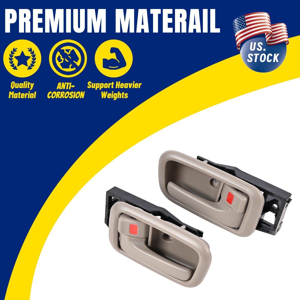 PAIR 2000-2006 For Toyota Tundra Bige Inner Door Pull Handle Front Left & Right