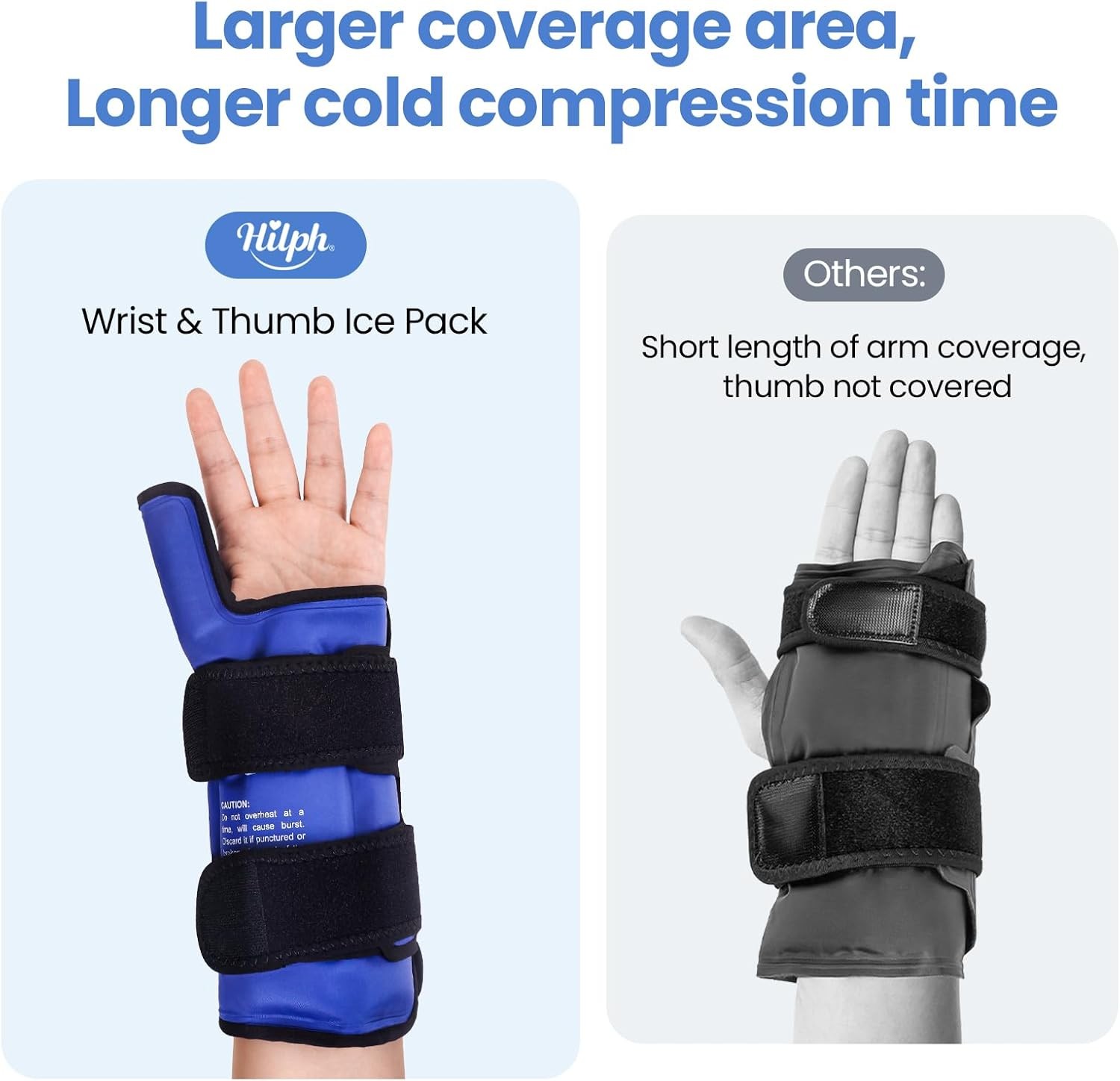 Hilph Wrist Ice Pack Wrap for Thumb & Hand & Arm with Large Extended Coverage, R