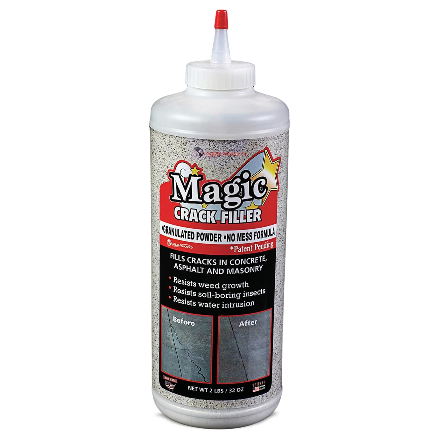Magic Crack Filler 2.5LB Concrete Slab Gray, for Filling in Concrete Cracks on D