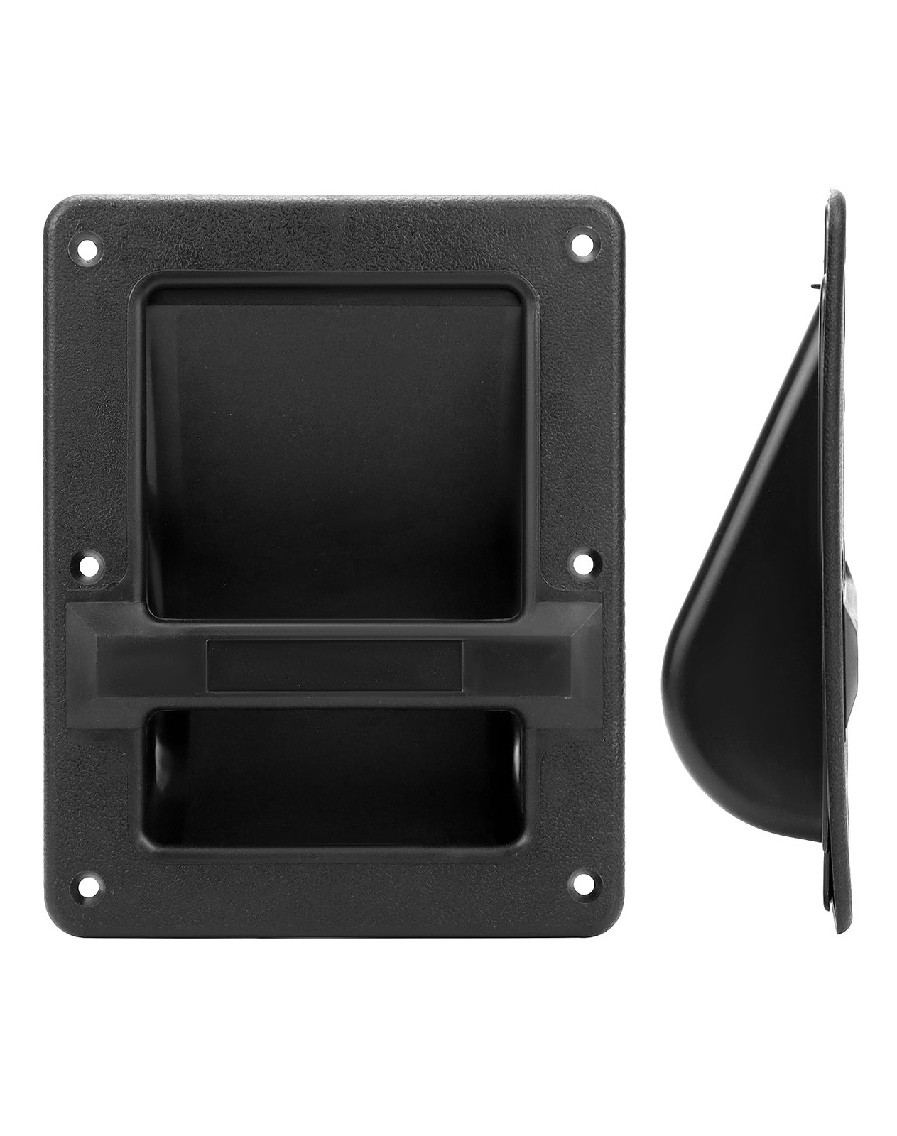 QWORK Plastic Speaker Cabinet Handles, 4 Pack Recessed Holder, 6.38" x Black