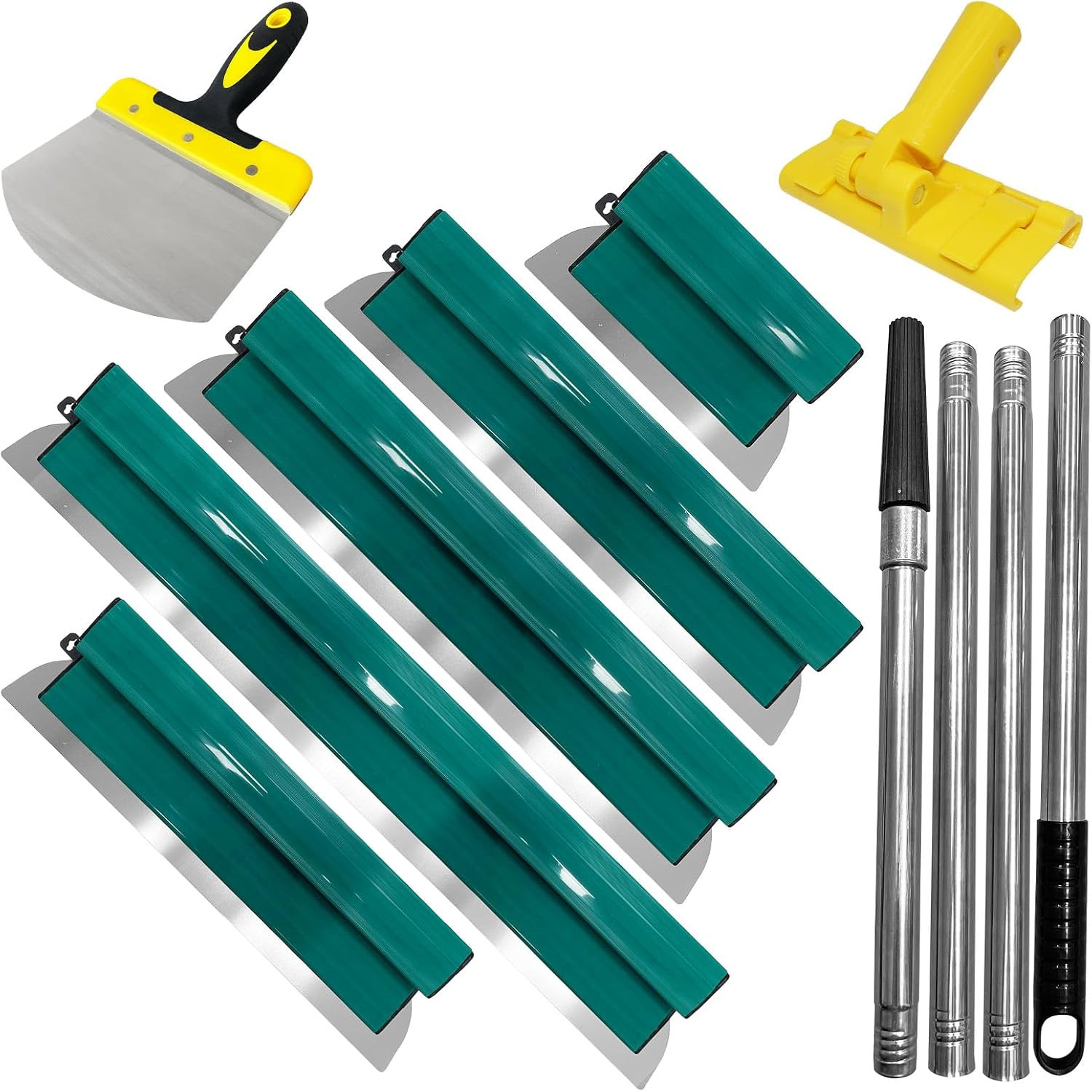 Drywall Skimming Blade Set, Stainless Steel 10",16",24",32”&40” Skimming Blades,