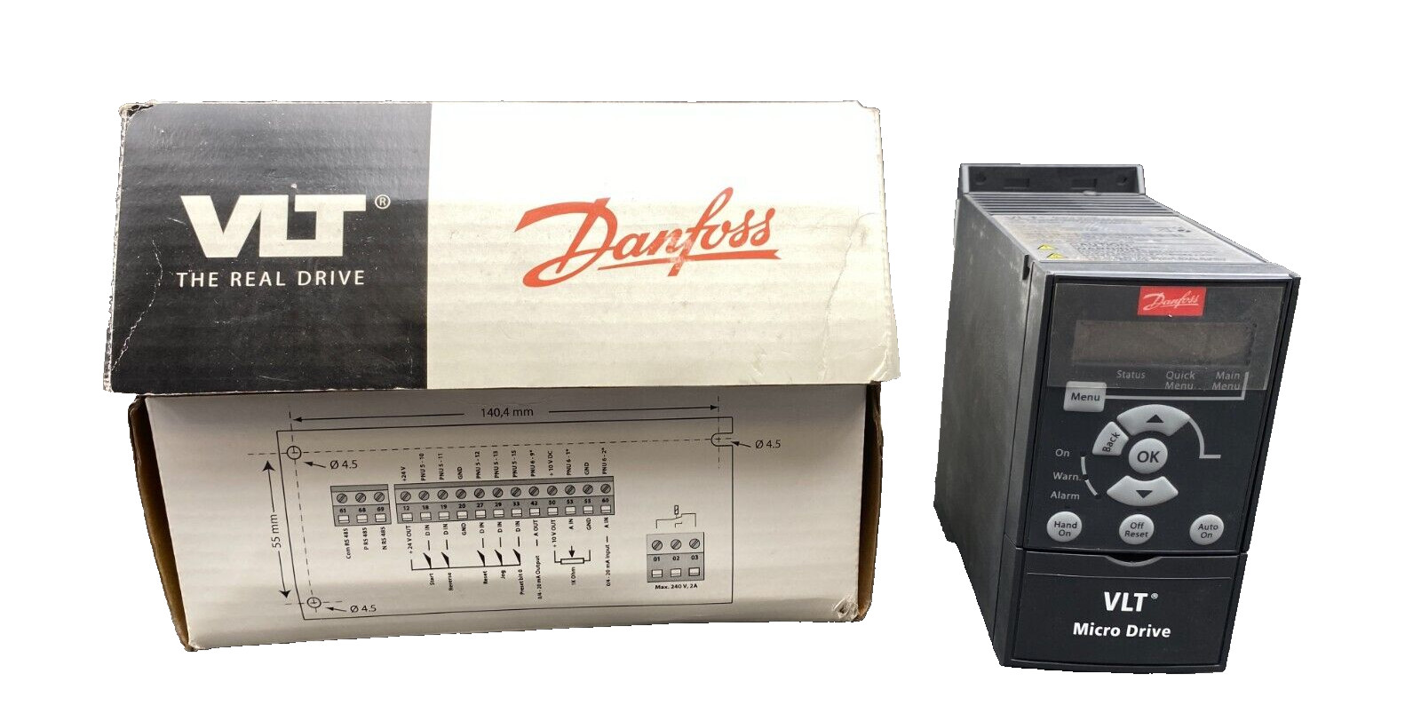 DANFOSS 132F0001 VLT MICRO DRIVE FC-051PK18S20H3XXCXXXSXXX 0.18kW 0.25HP