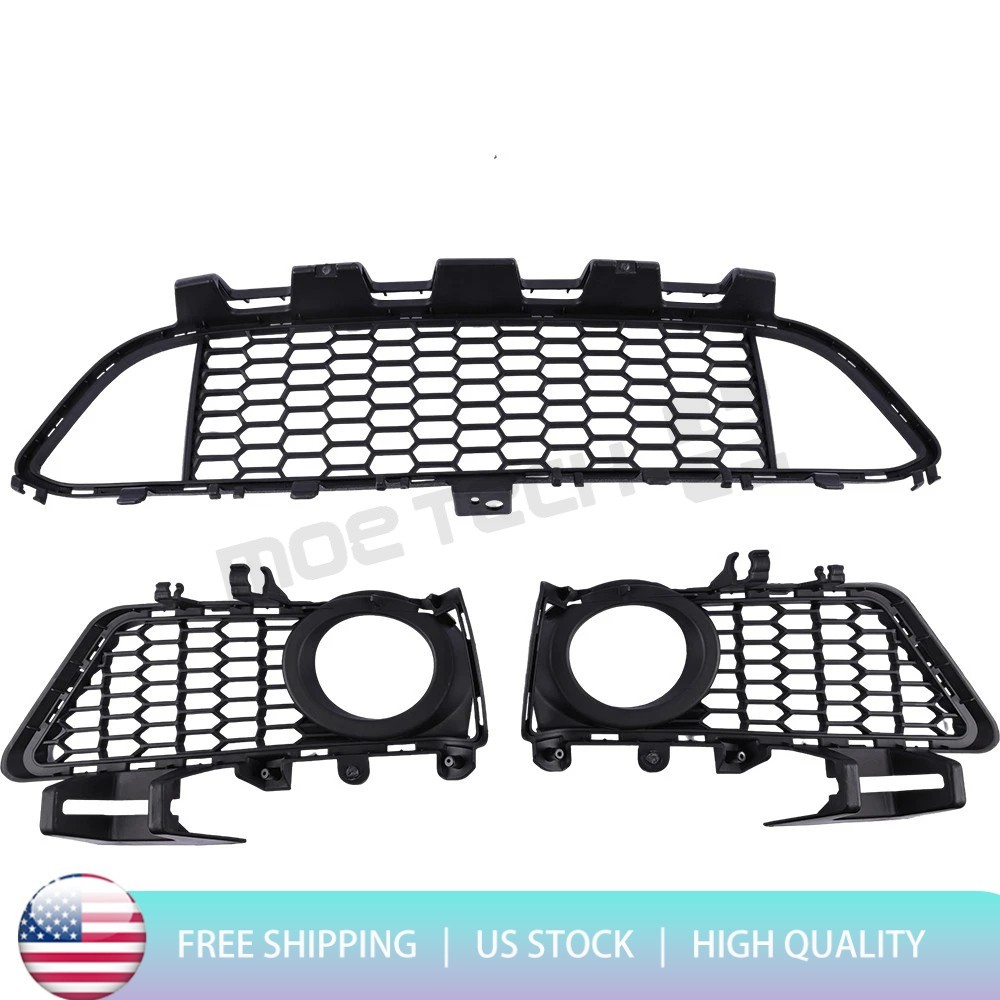 3Pcs Front Lower Side Bumper Grille For 2012-2018 BMW 3 Series F30 M Package