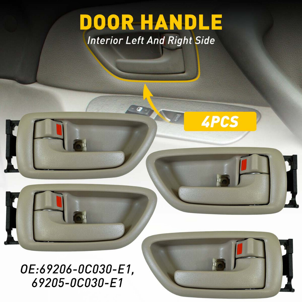 4pcs Inside Interior Door Handle Front Rear Set for Toyota Sequoia 2001-2007 EXD