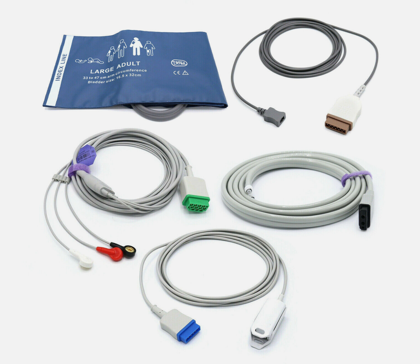 GE Dash 5000 Bundle - Nellcor Oximax Spo2, Cuff, Hose, ECG, Temperature - USA