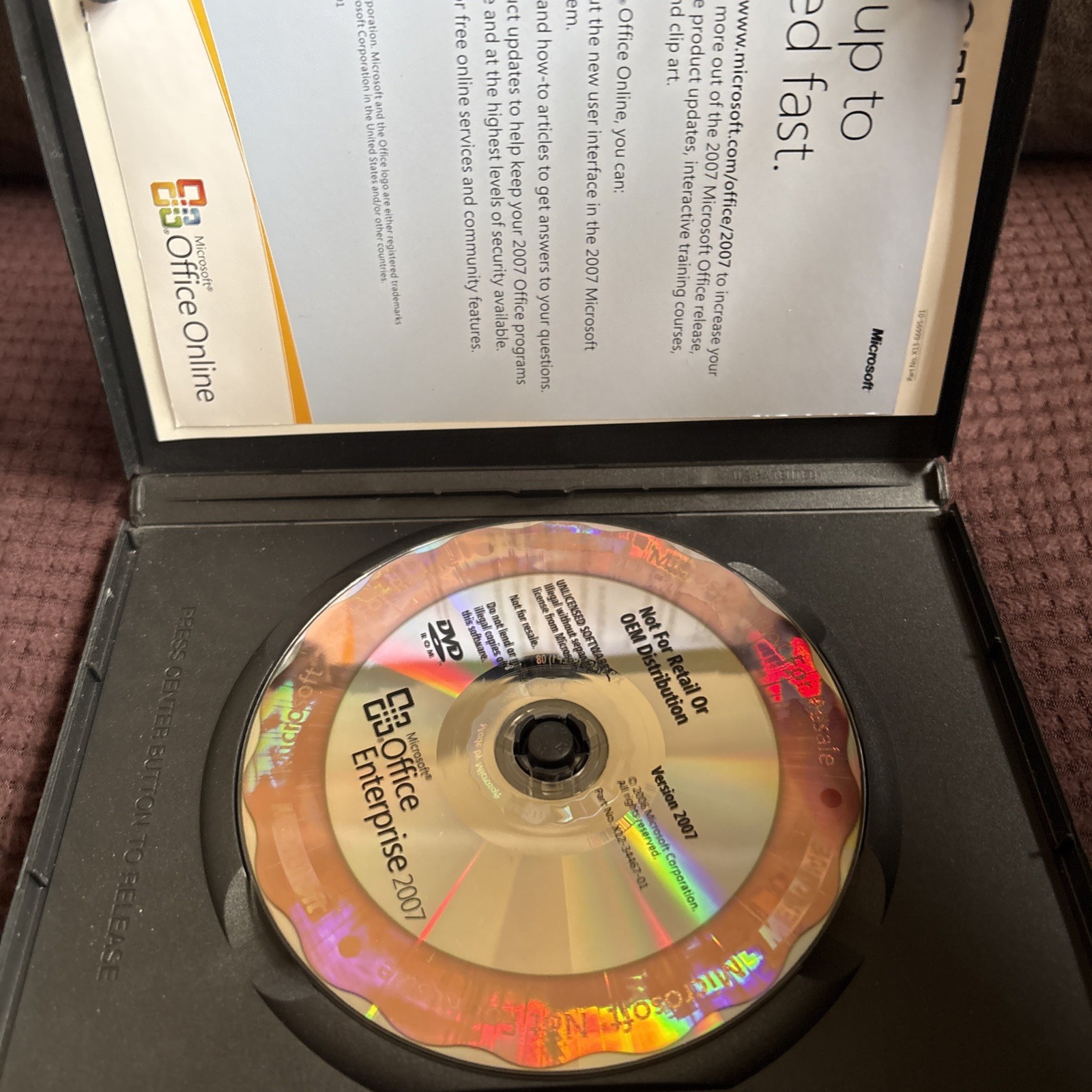 Microsoft Office Enterprise 2007 Software w/Product Key (Word/Excel/Outlook/Etc)