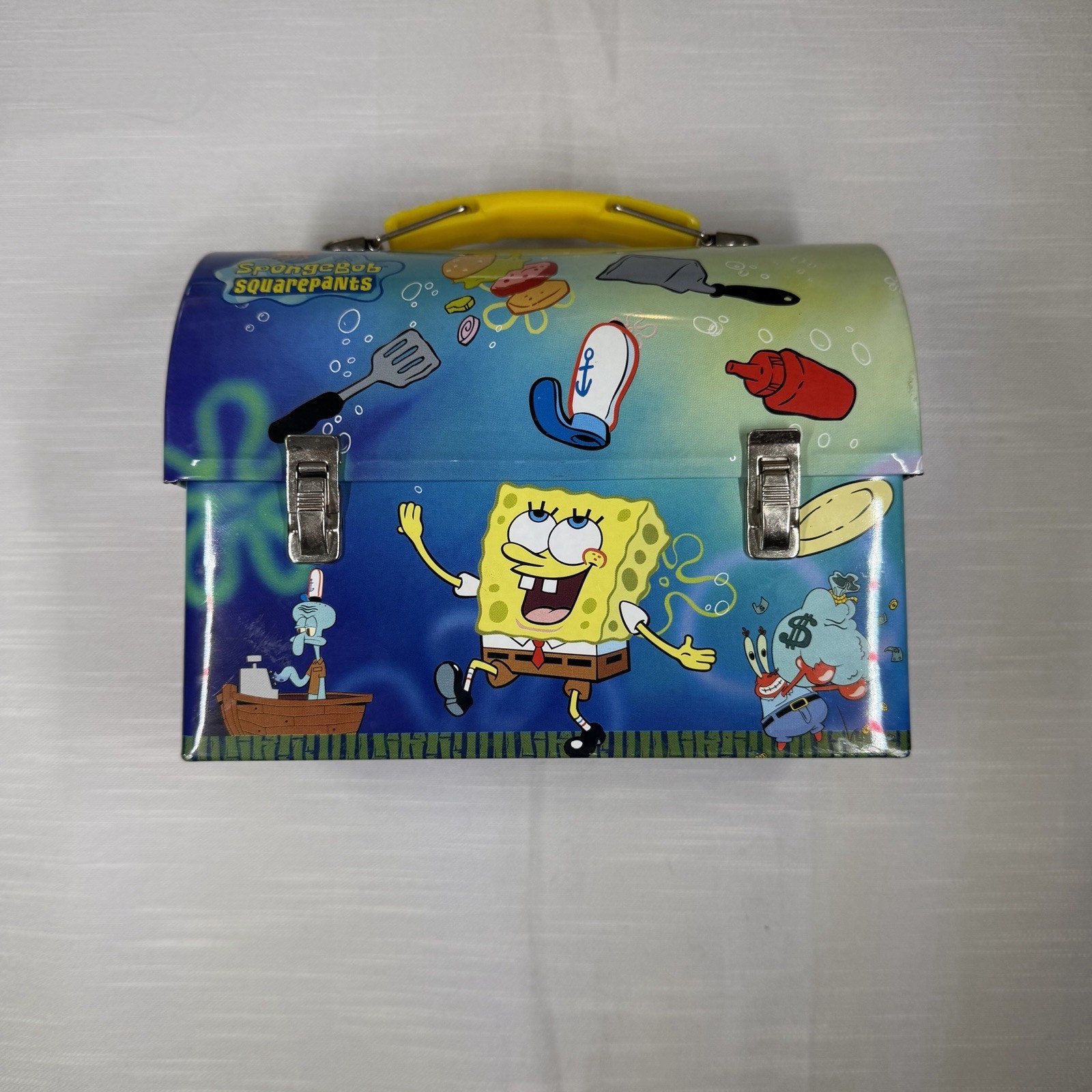 VTG Y2K SpongeBob SquarePants & Patrick Metal Lunch Box Kids Cartoon Collectible