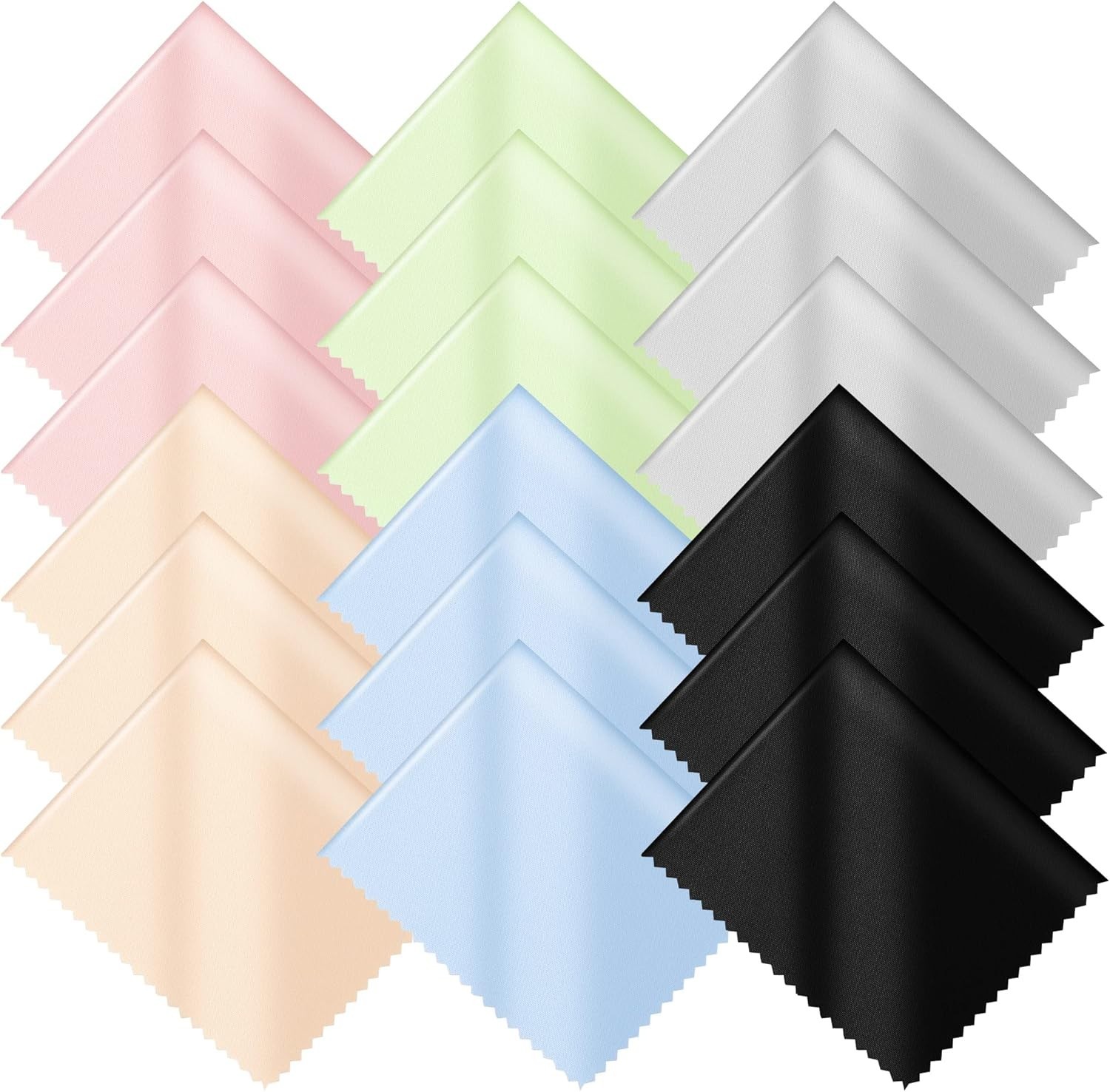 18 Pack Multicolor Microfiber Cleaning Cloths, 7" x 6" - Perfect for All Devices