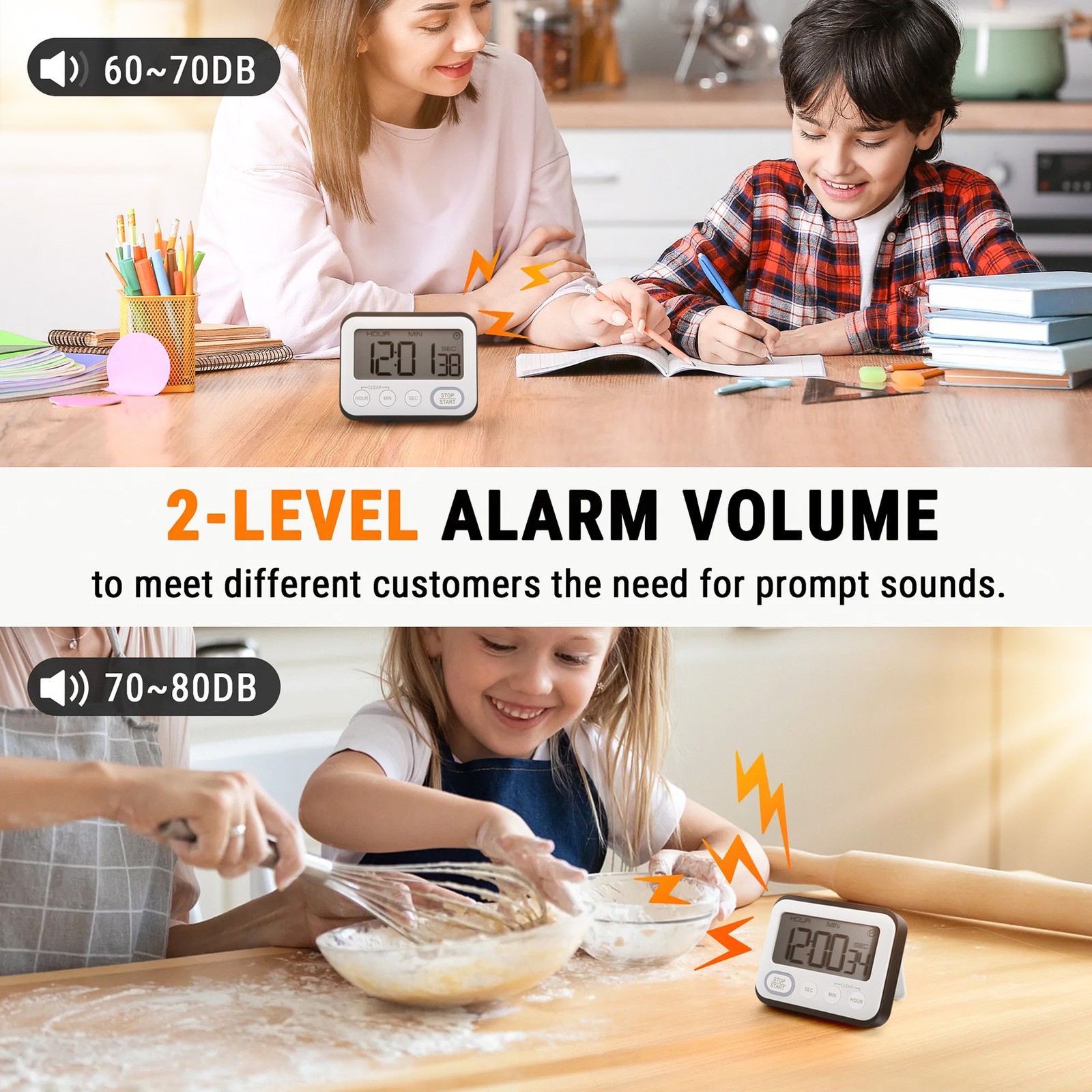 Digital Kitchen Countdown Timer: Teachers Classroom Counter LCD Loud4814