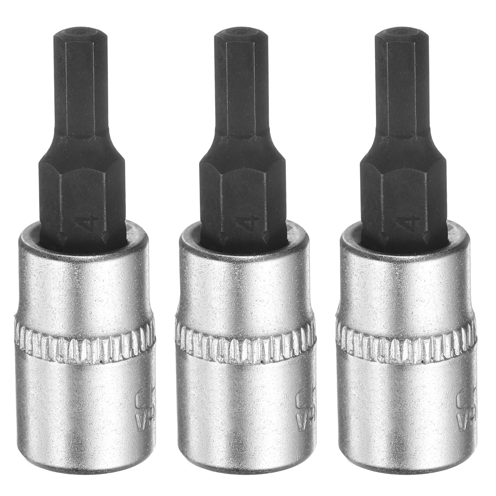 3pcs H4 Hex Bit Socket 1/4" Square Drive Metric Extension Impact Bit, Black
