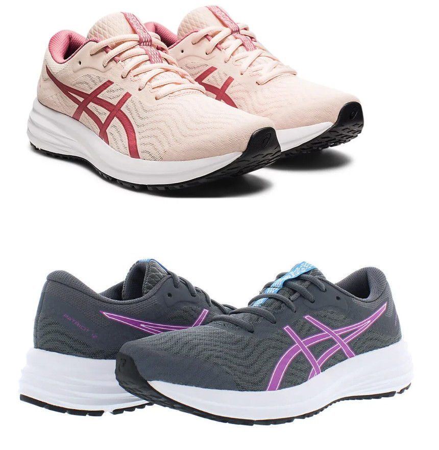 Asics Womens Patriot 12 Shoes Carrier Grey/Digital Grape Purple, Pink/Rose -NIB