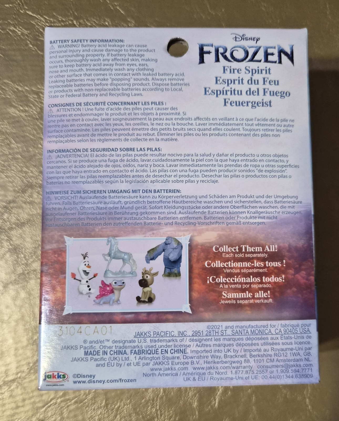 FROZEN II FIRE SPIRIT MINI BRUNI LIGHT UP FIGURE JAKKS NIB