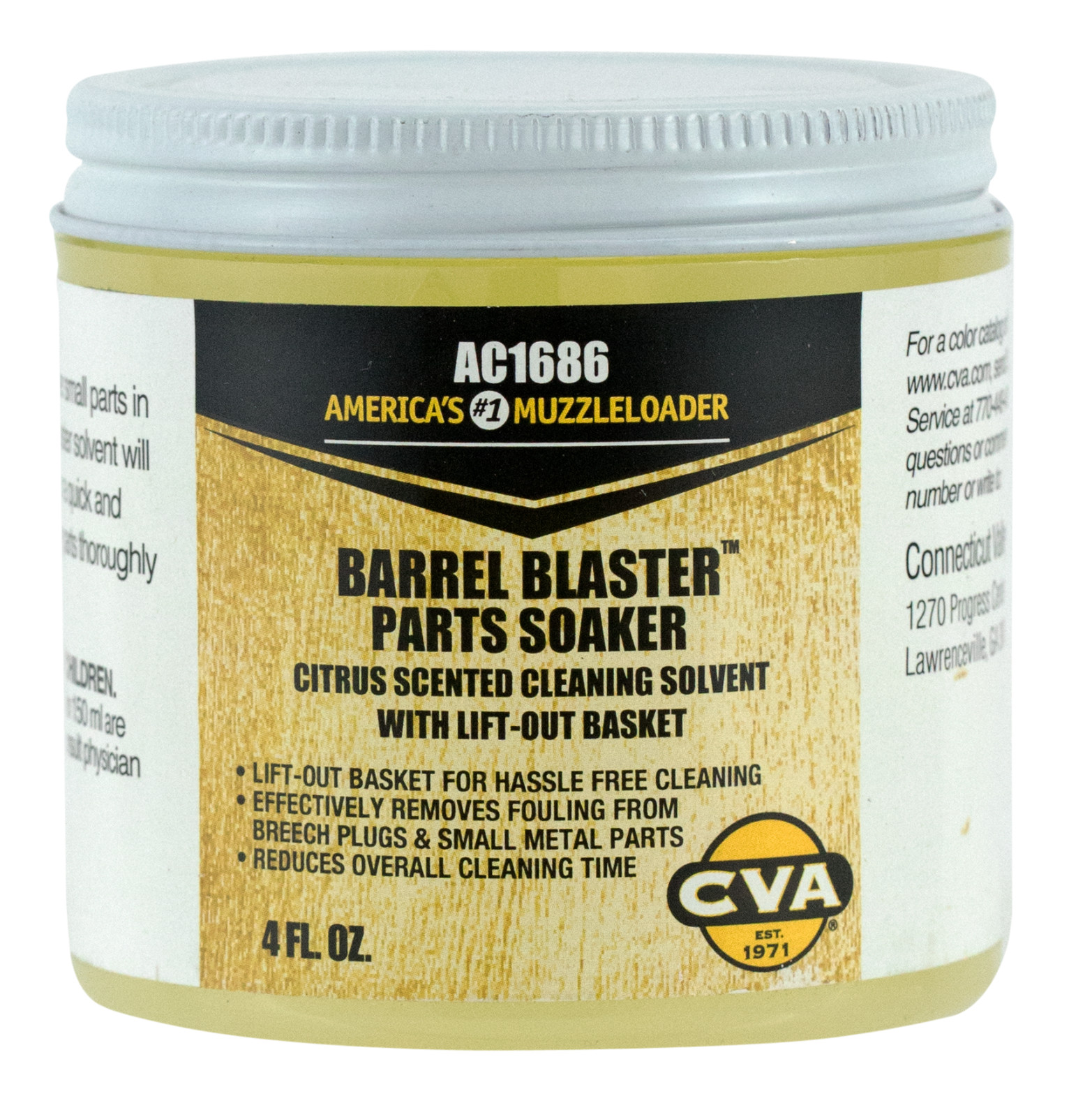 CVA Barrel Blaster Parts Soaker Removes Fouling 4 oz Cleaning Solvent AC1686