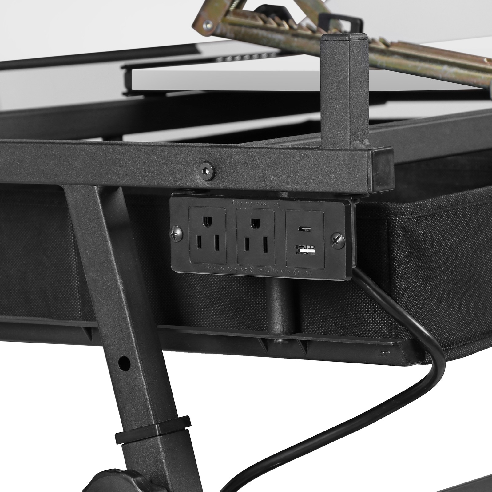 Adjustable Drafting Drawing Table Tabletop Tiltable w/ Stool & Outlet White