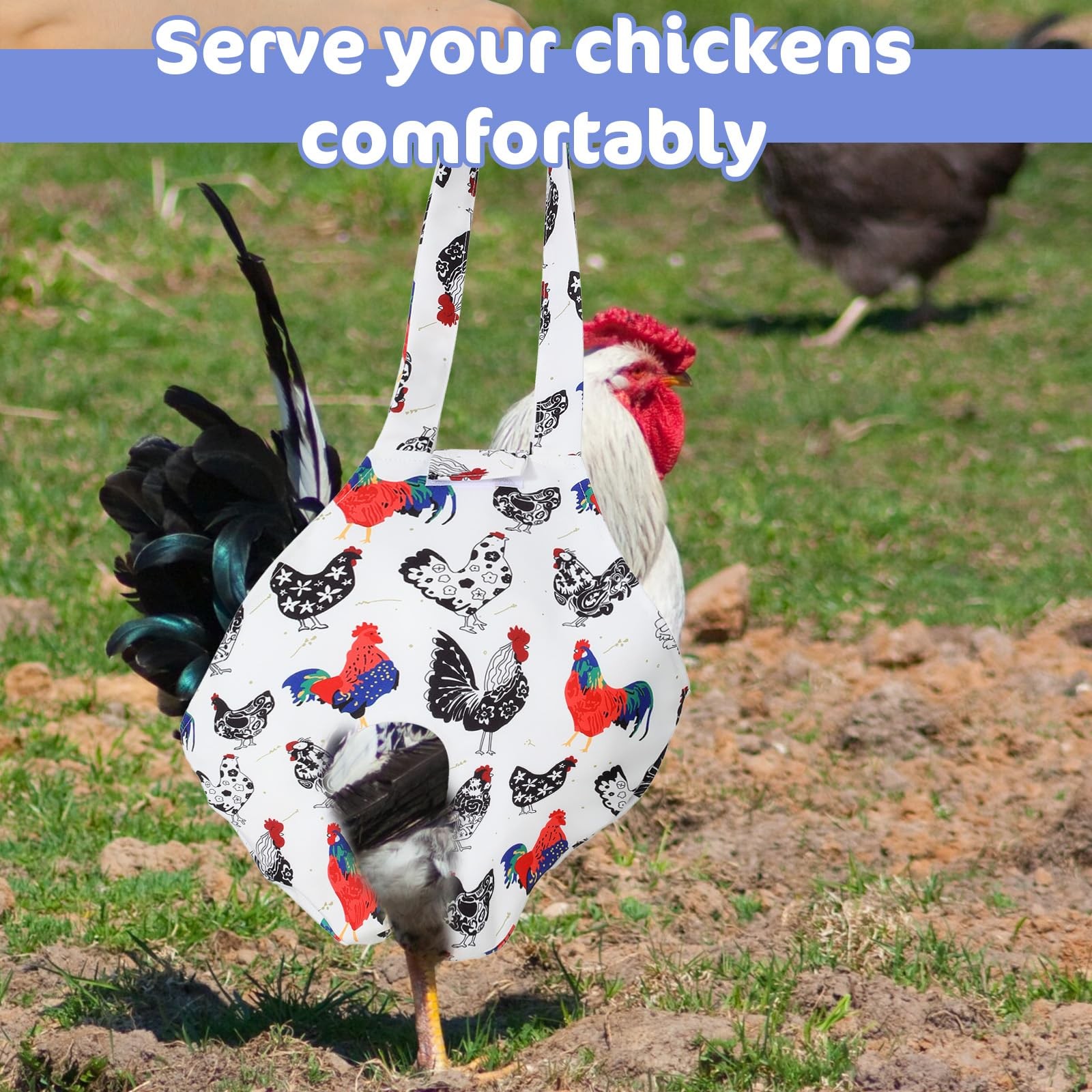 Chicken Holder Bag, Poultry Carrier Sling with Handle, Medium, White