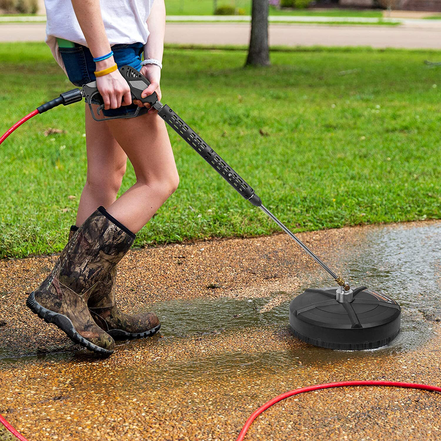 Flat Surface Cleaner 15 Inch 4000 PSI Cold Water Pressure Washer 3 Wheels