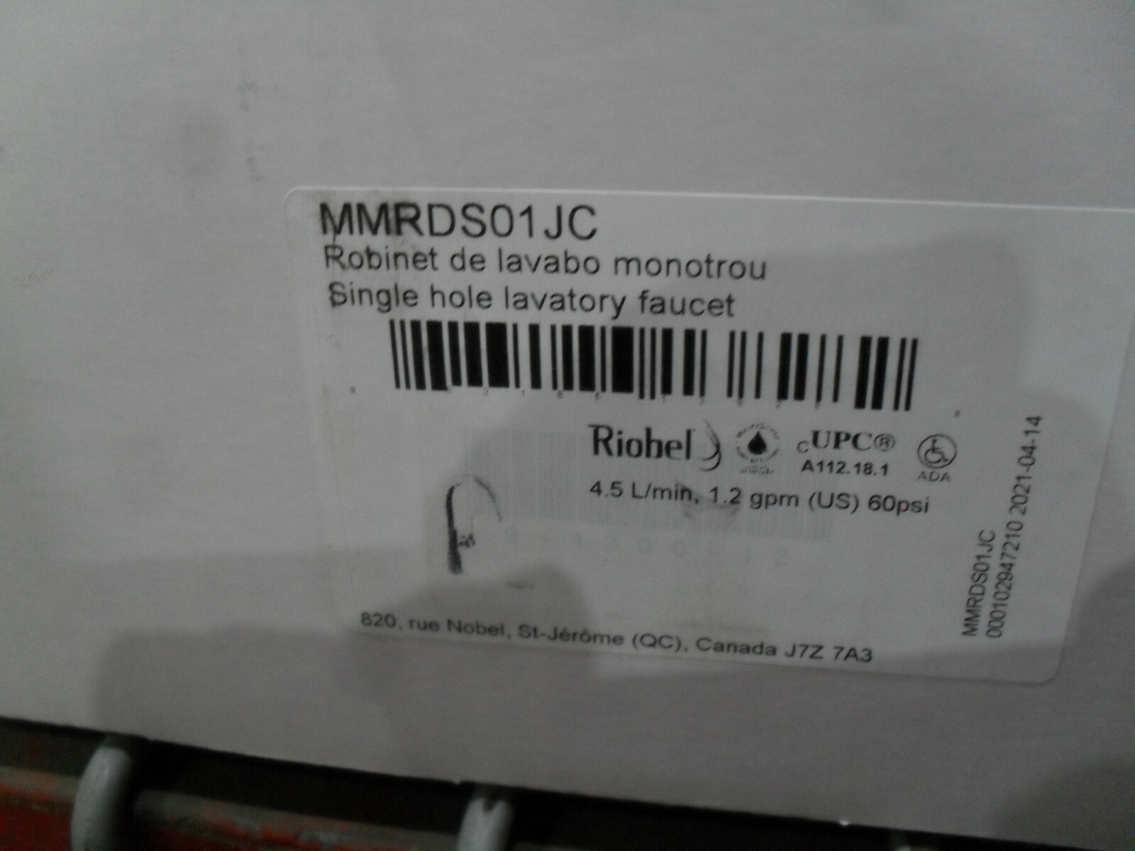 Riobel MMRDS01JC Momenti Single hole Bathroom Lav faucet Chrome